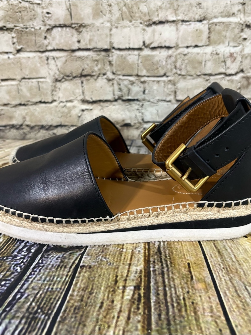 See By Chloe Sandal Shoes Women’s 37 U.S. 7 Black Glyn Espadrille - Picture 3 of 10